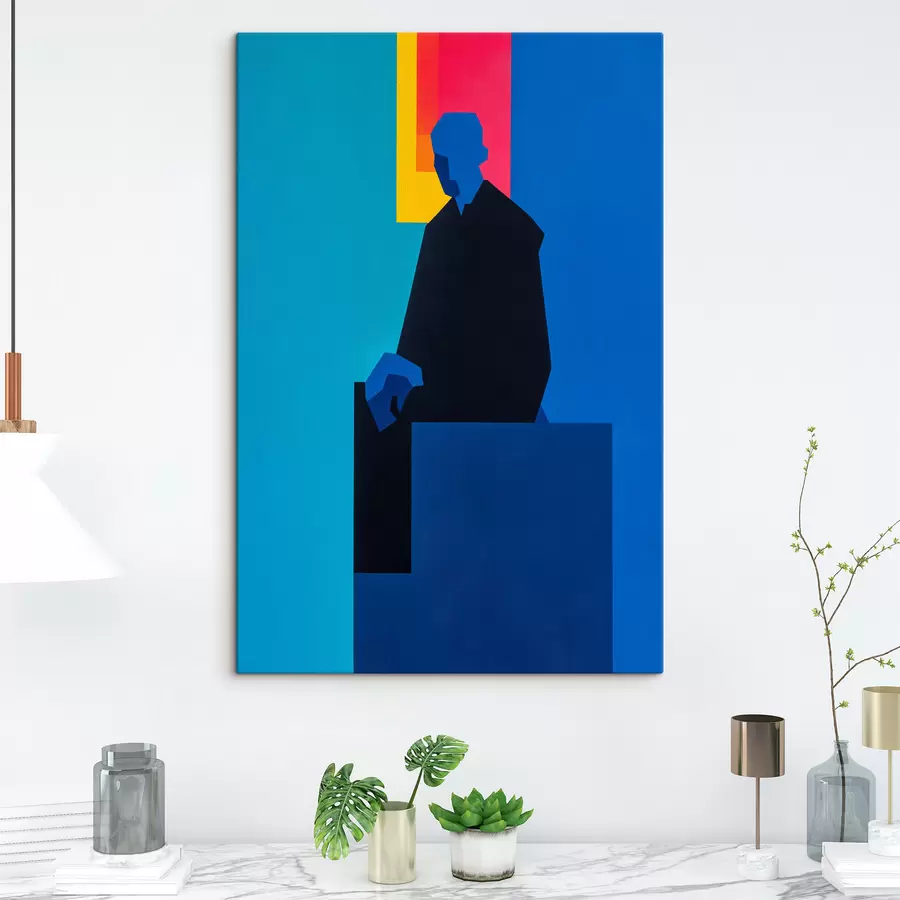 wall murals Portrait in Colorful Lines s49669