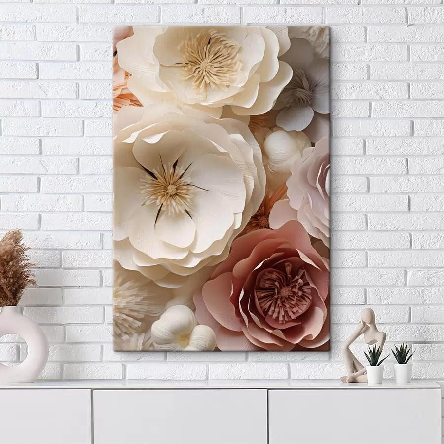 wall murals Beige Roses in a Contemporary Style s49374