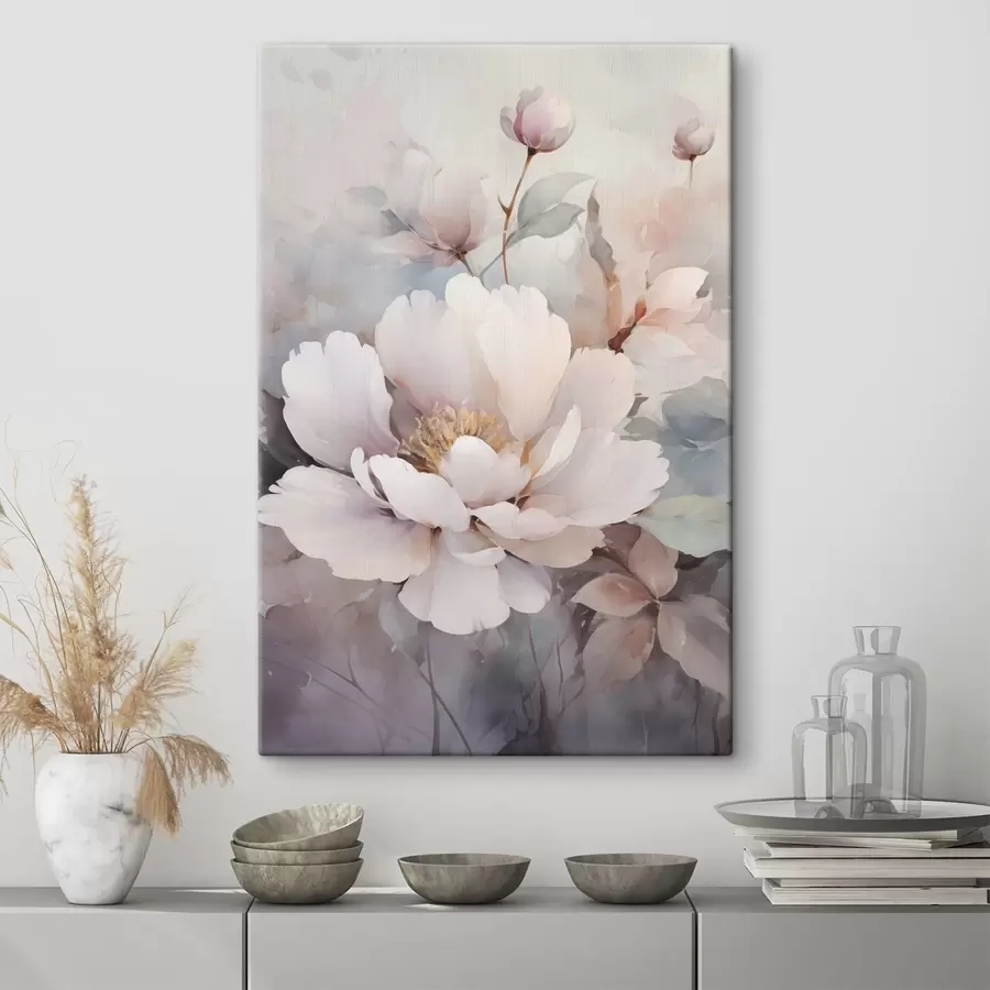 wall murals Airy Flowers in Light Tones s49376