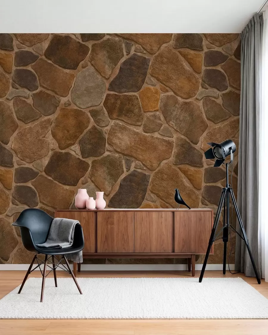 peintures murales Motif de pierre naturelle aux teintes chaudes w05691