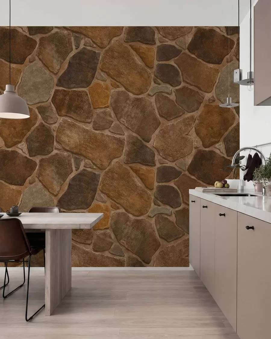 peintures murales Motif de pierre naturelle aux teintes chaudes w05691