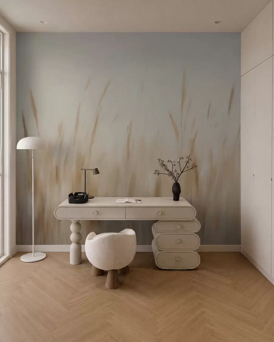 wall murals Abstract dry grass imitation painting w05503