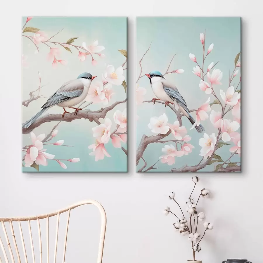 wall murals Birds on Flowering Branches m30608
