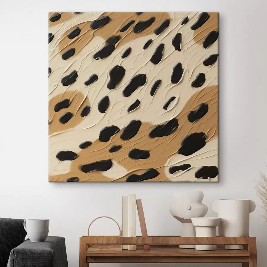 wall murals Black spots on an abstract background, imitation of painting s49750