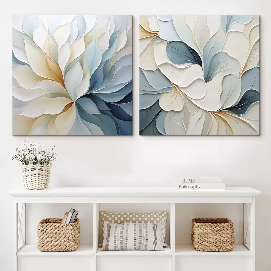 wall murals Abstract petals, imitation painting, flat illustration m30667