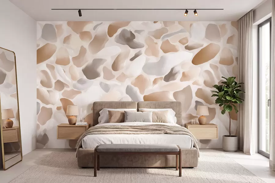 Wall Mural Photo Wallpaper Abstract natural terrazzo texture in light tones w09933