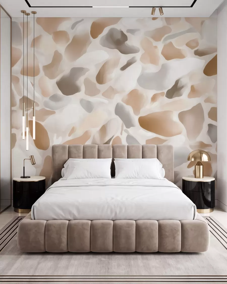 peintures murales Texture abstraite de terrazzo naturel dans des tons clairs w09933