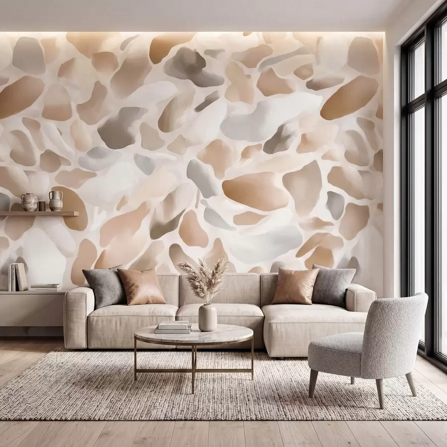 peintures murales Texture abstraite de terrazzo naturel dans des tons clairs w09933
