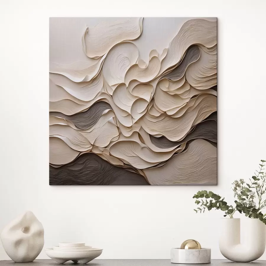 murales Olas abstractas en capas con formas texturizadas s49360