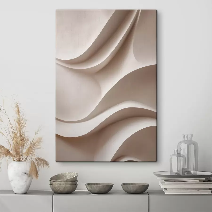 murales Pliegues suaves y abstractos en tonos beige claro s49677