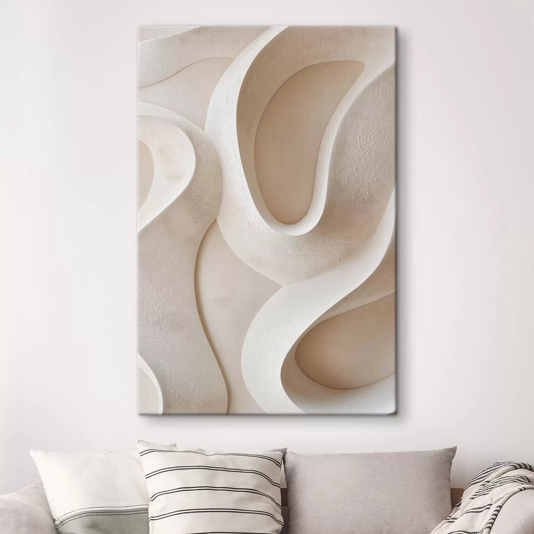 murales Formas abstractas y fluidas en tonos beige claro s49683