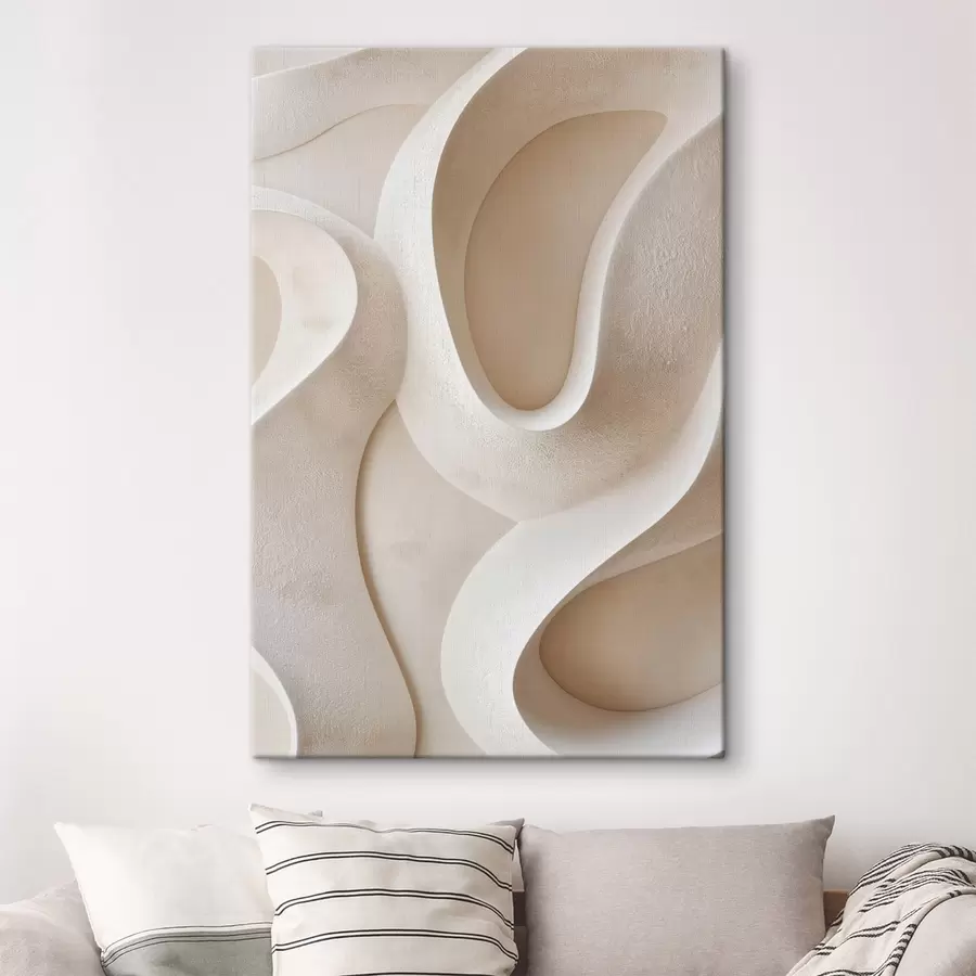 murales Formas abstractas y fluidas en tonos beige claro s49683