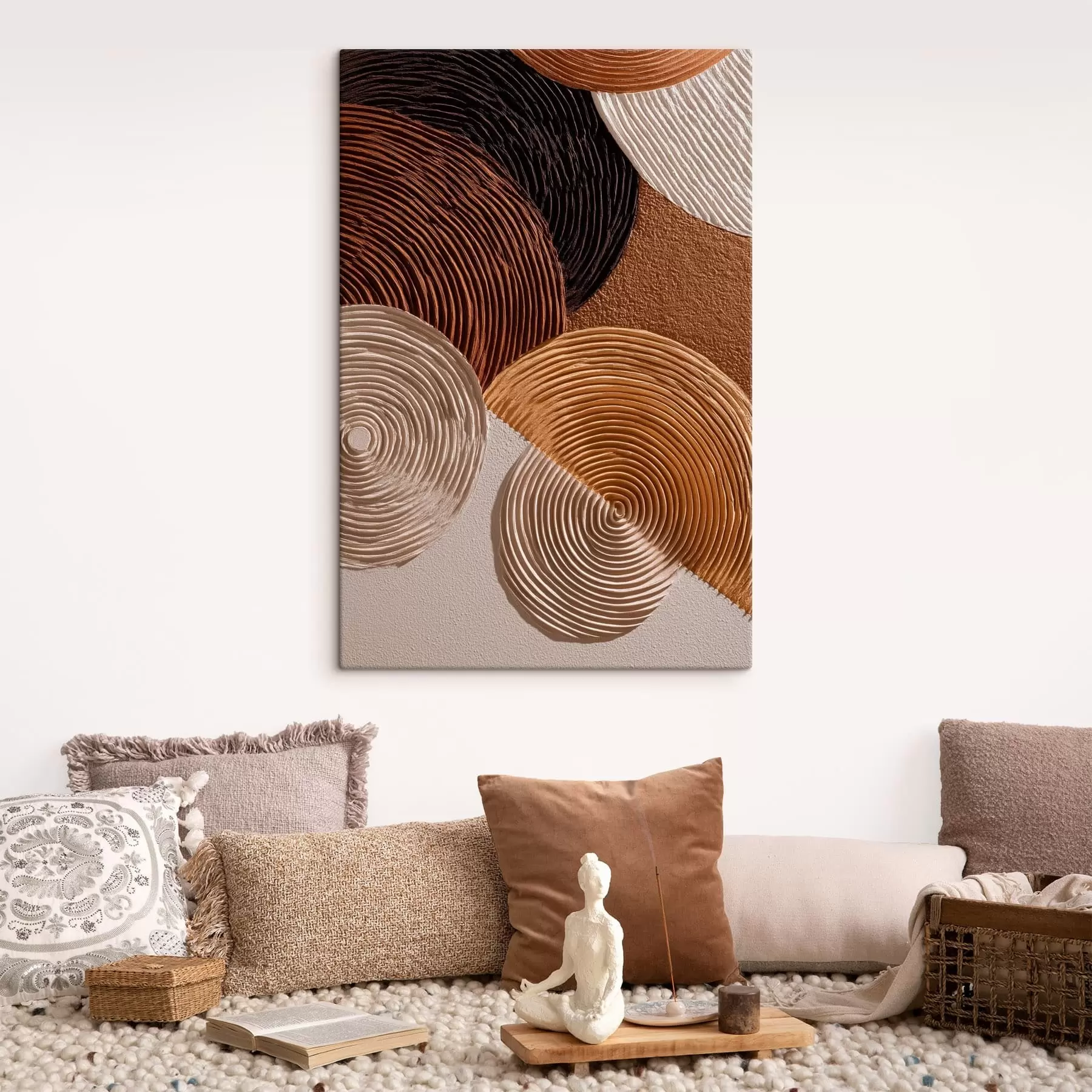 wall murals Geometric relief with concentric circles s49684