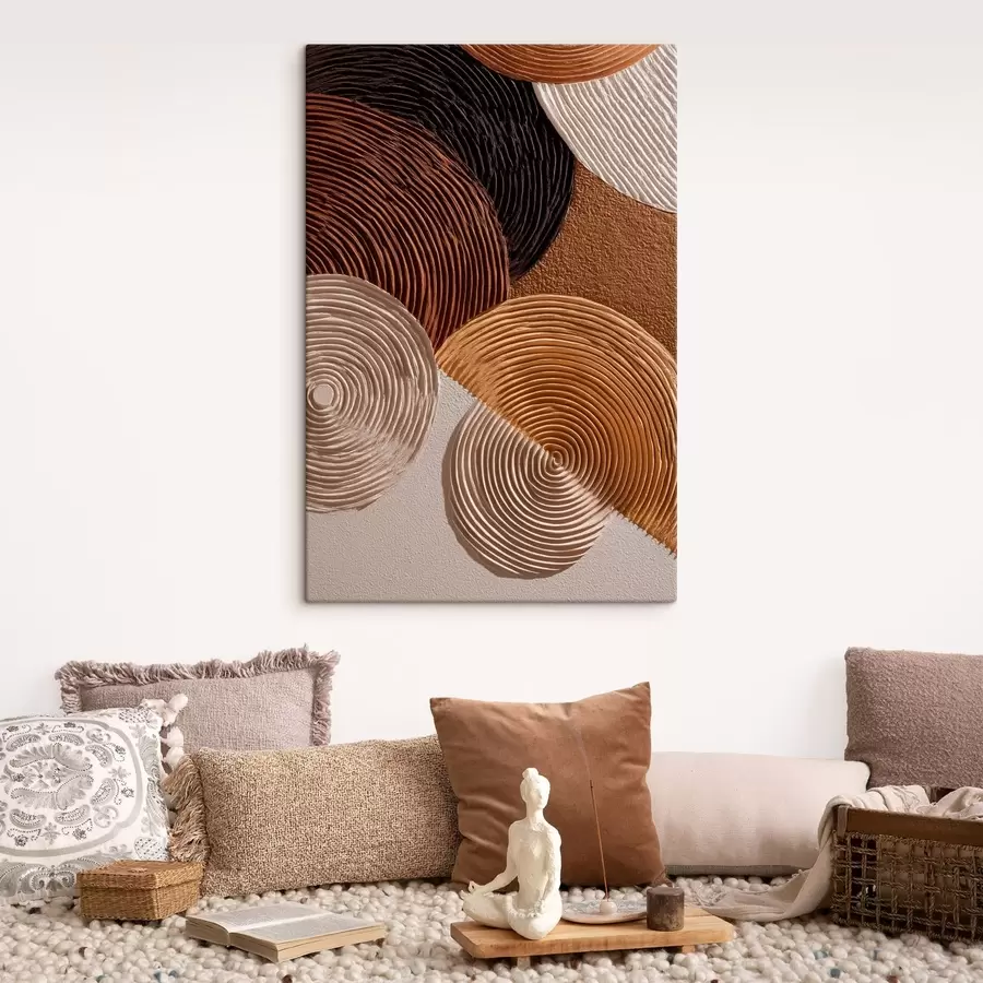 murales Relieve geométrico con círculos concéntricos s49684