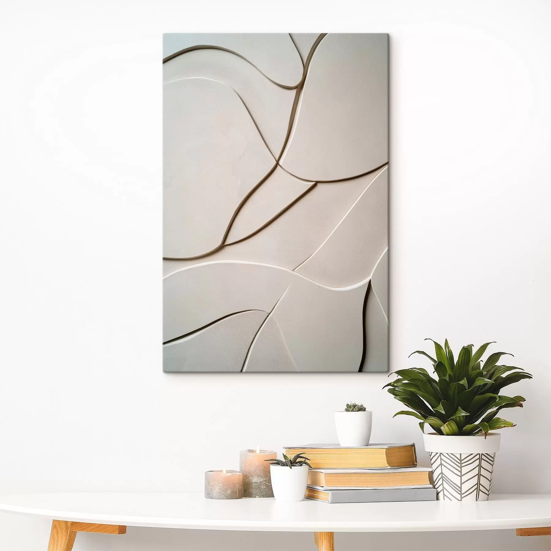 wall murals Abstract relief with smooth light lines s49689