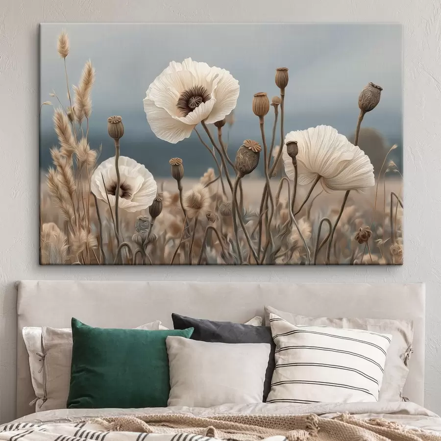 murales Amapolas de campo con vainas de semillas s49691