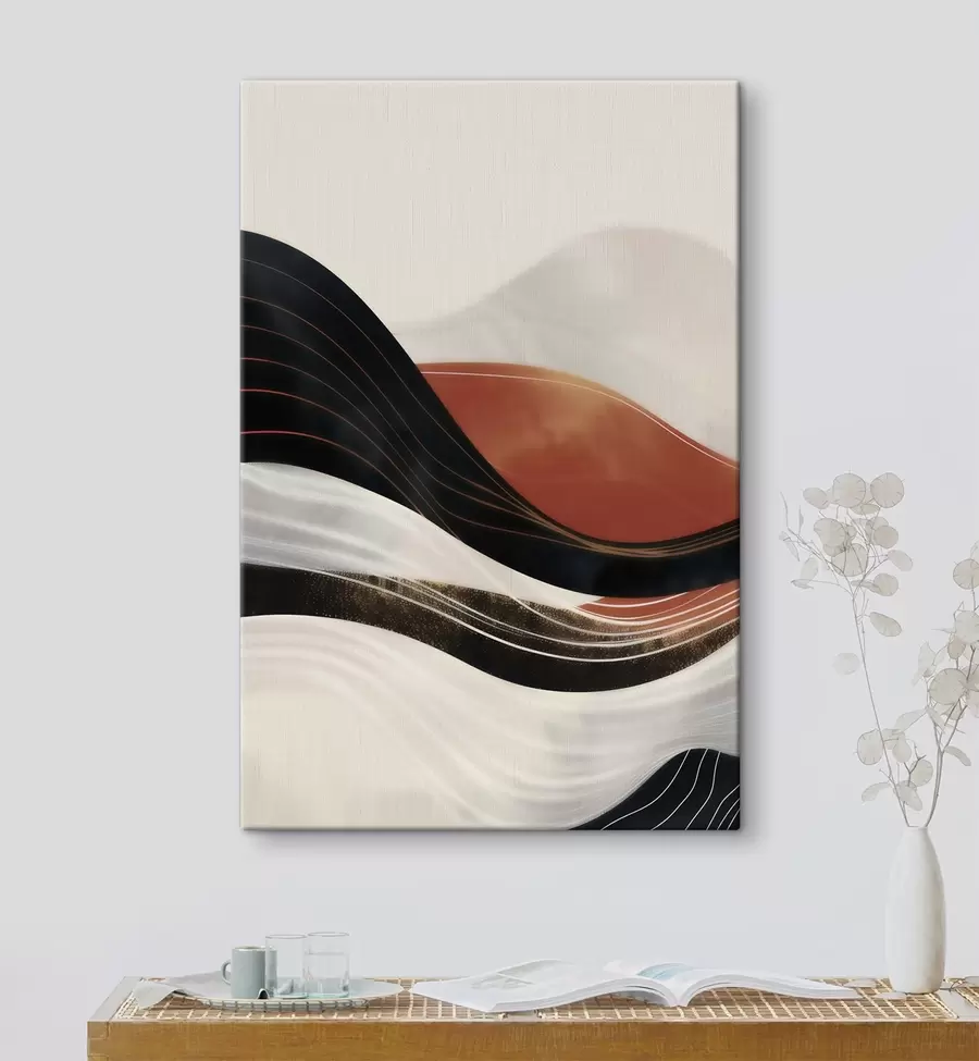 murales Ondas abstractas en terracota s49740