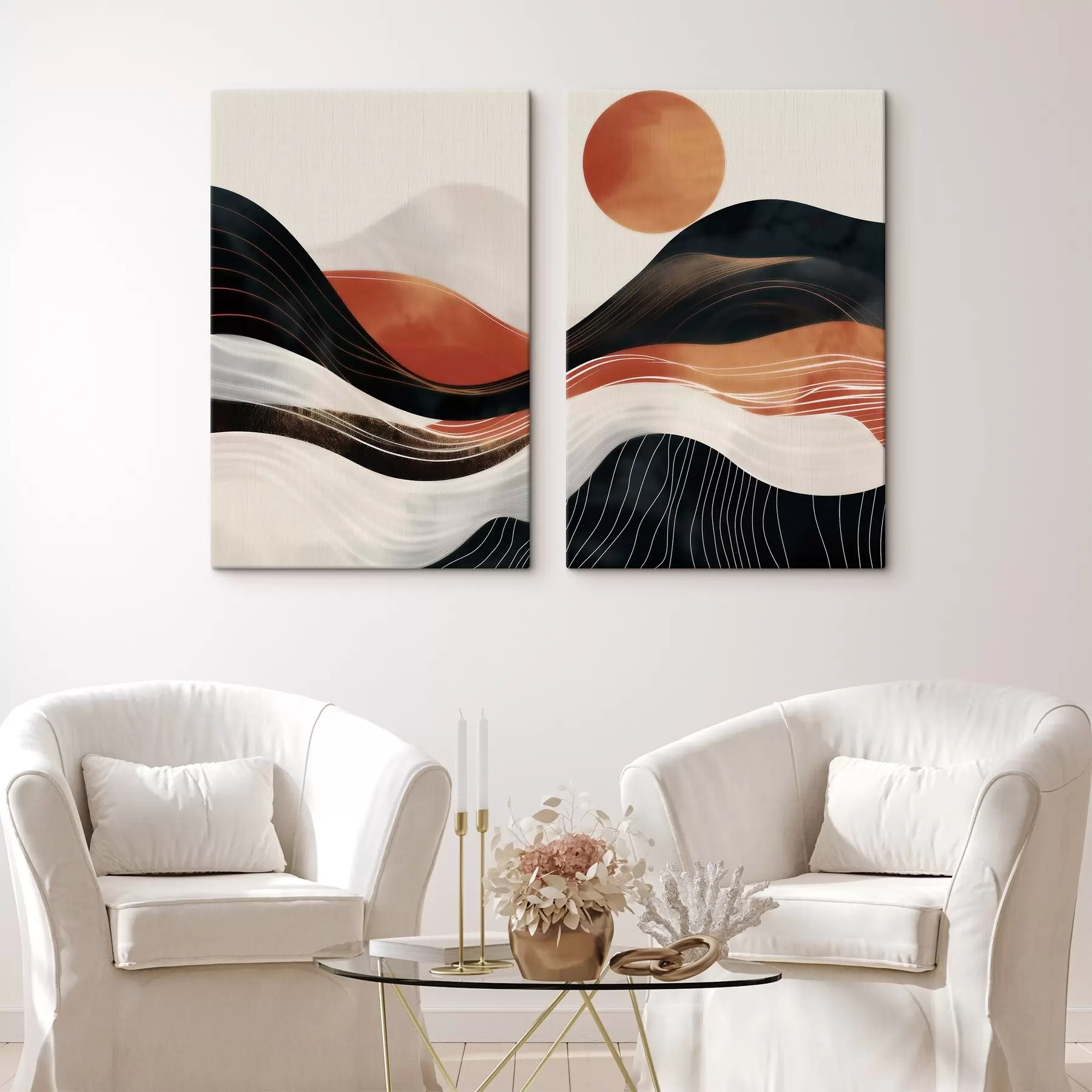 wall murals Abstract terracotta landscape m30664