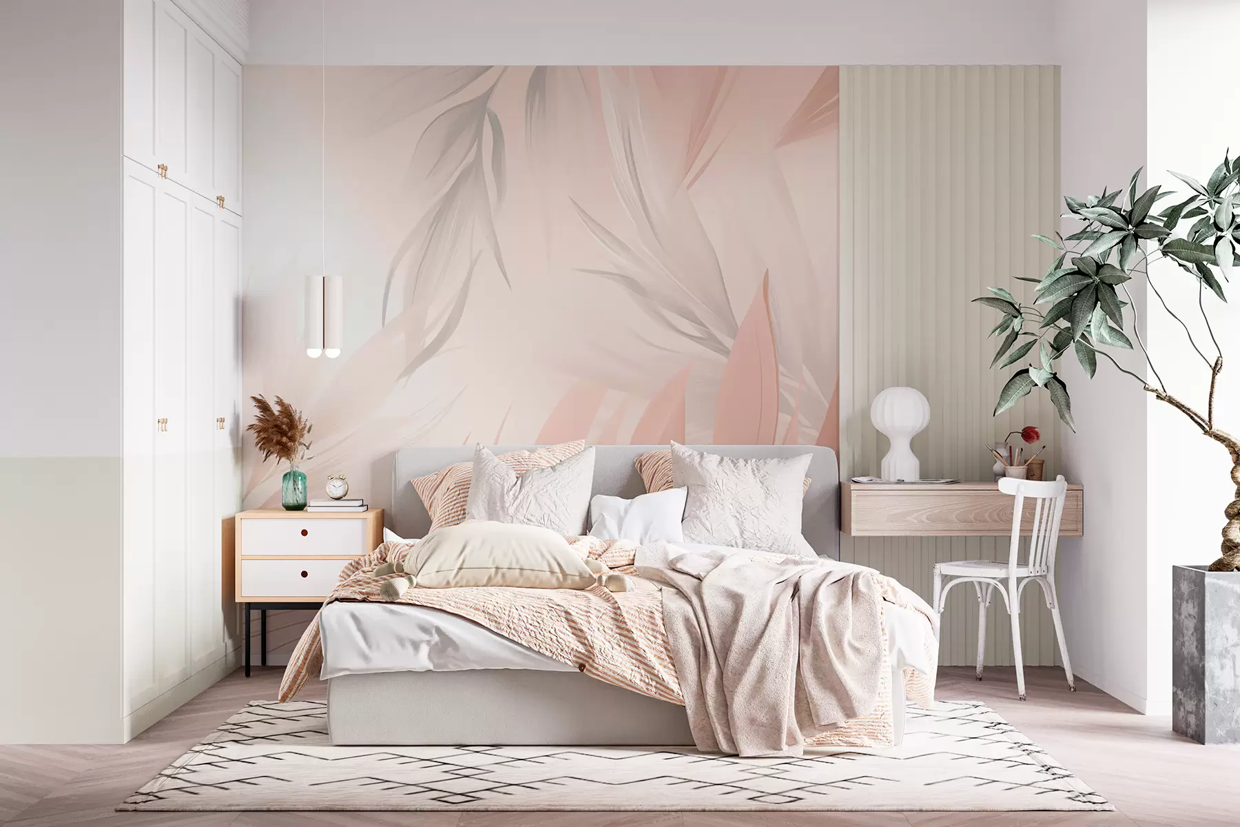 peintures murales Feuilles pointues w05742