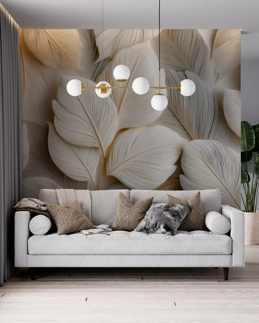 peintures murales Feuilles pointues w05747