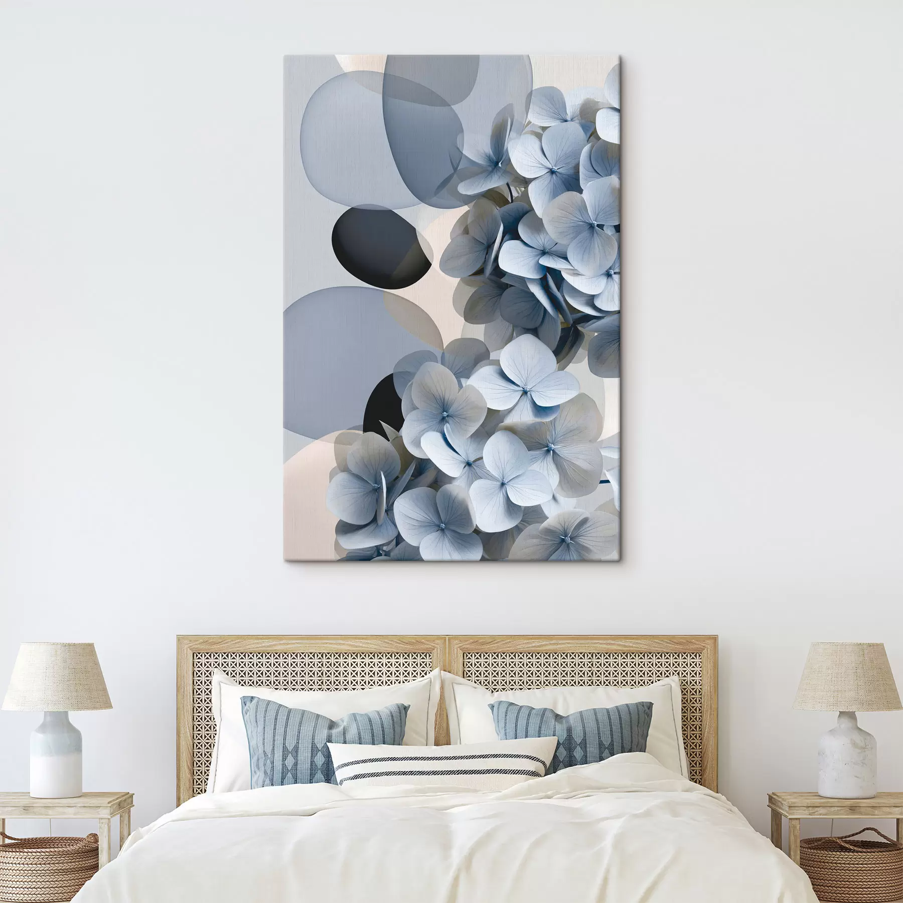 murales Una abstracción moderna con hortensias s49699