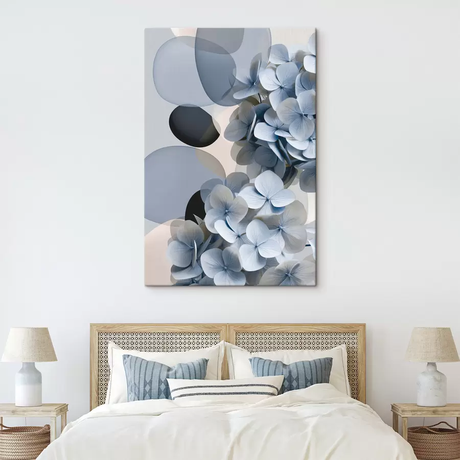 murales Una abstracción moderna con hortensias s49699