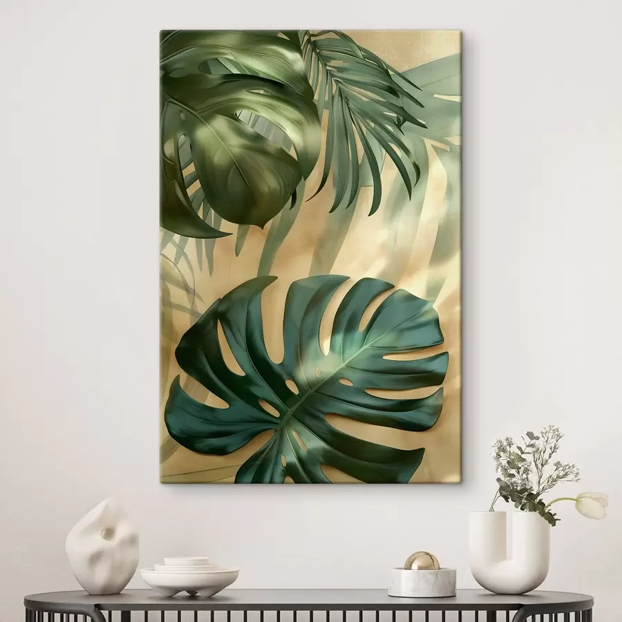 Wall Mural Photo Wallpaper Monstera and tropical leaves s49552