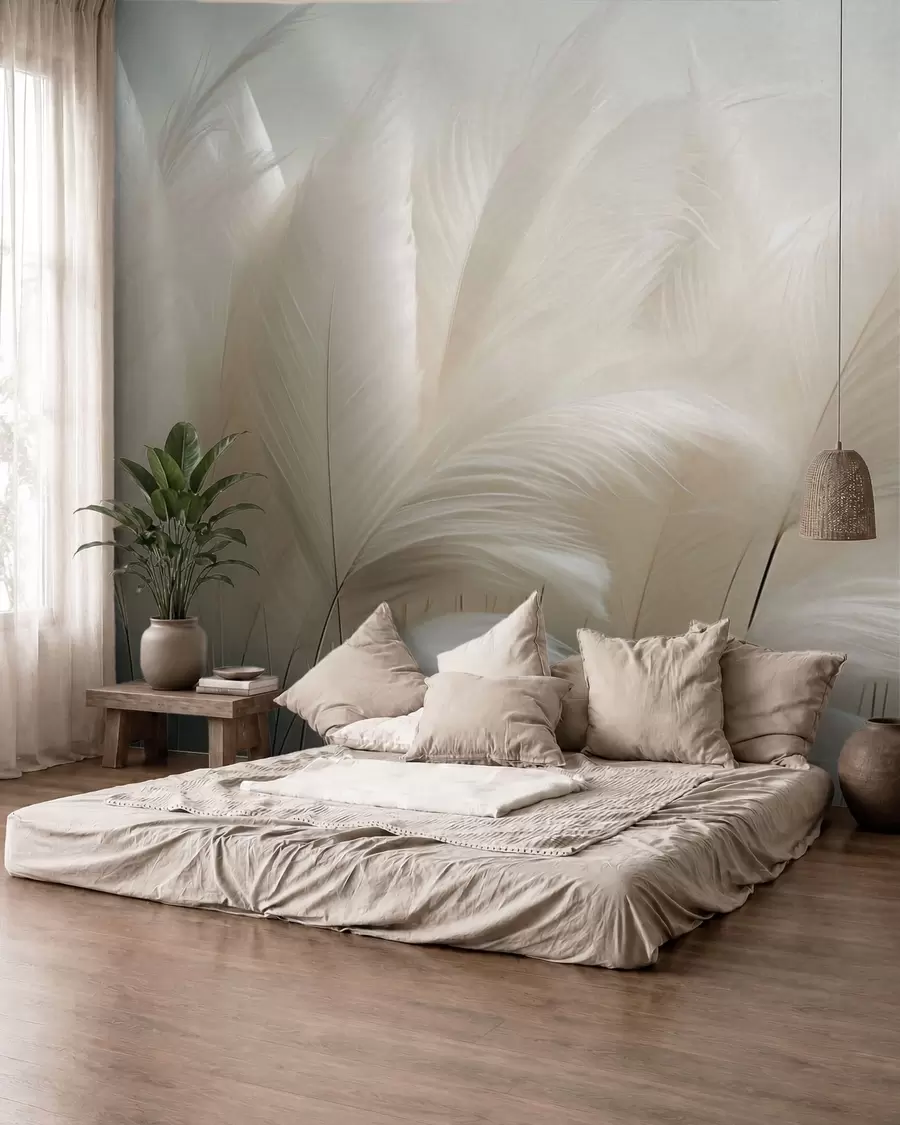 Wall Mural Photo Wallpaper Delicate waves of pampas grass w05717