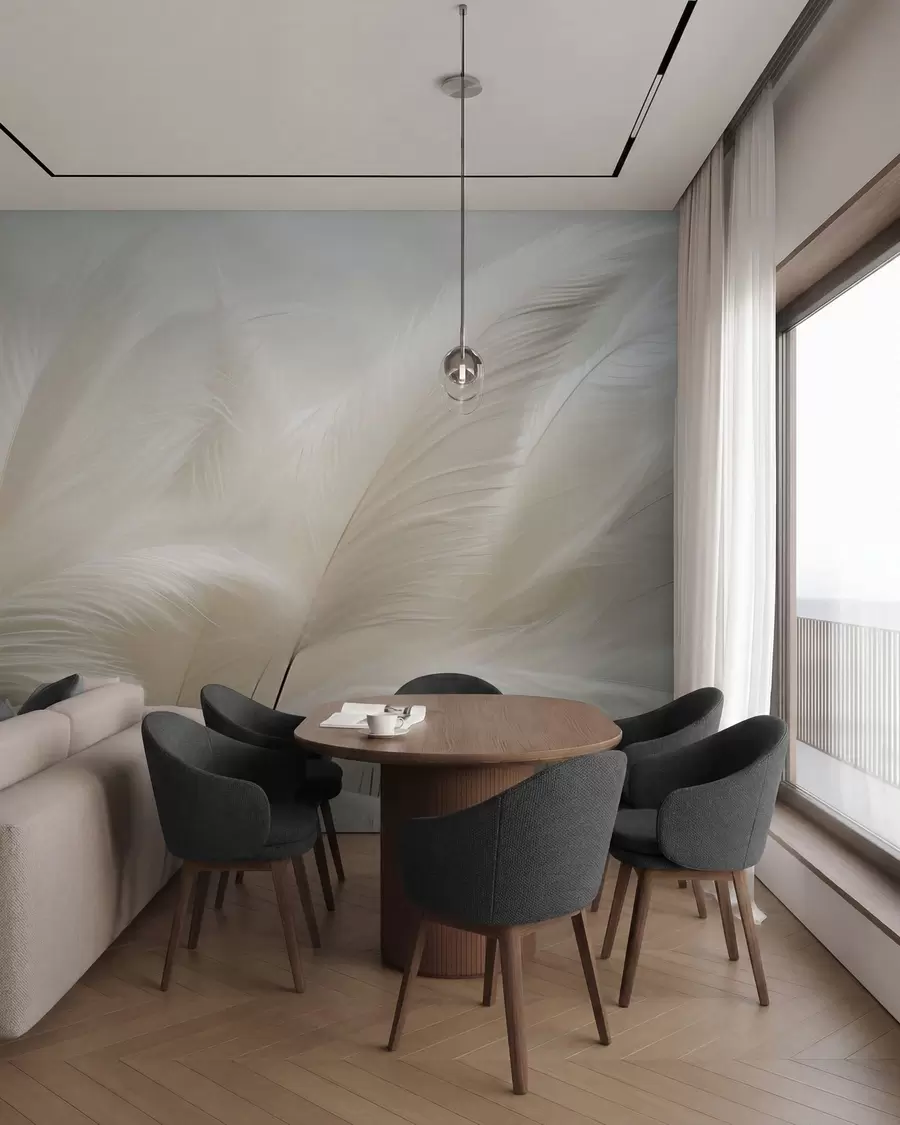 wall murals Delicate waves of pampas grass w05717