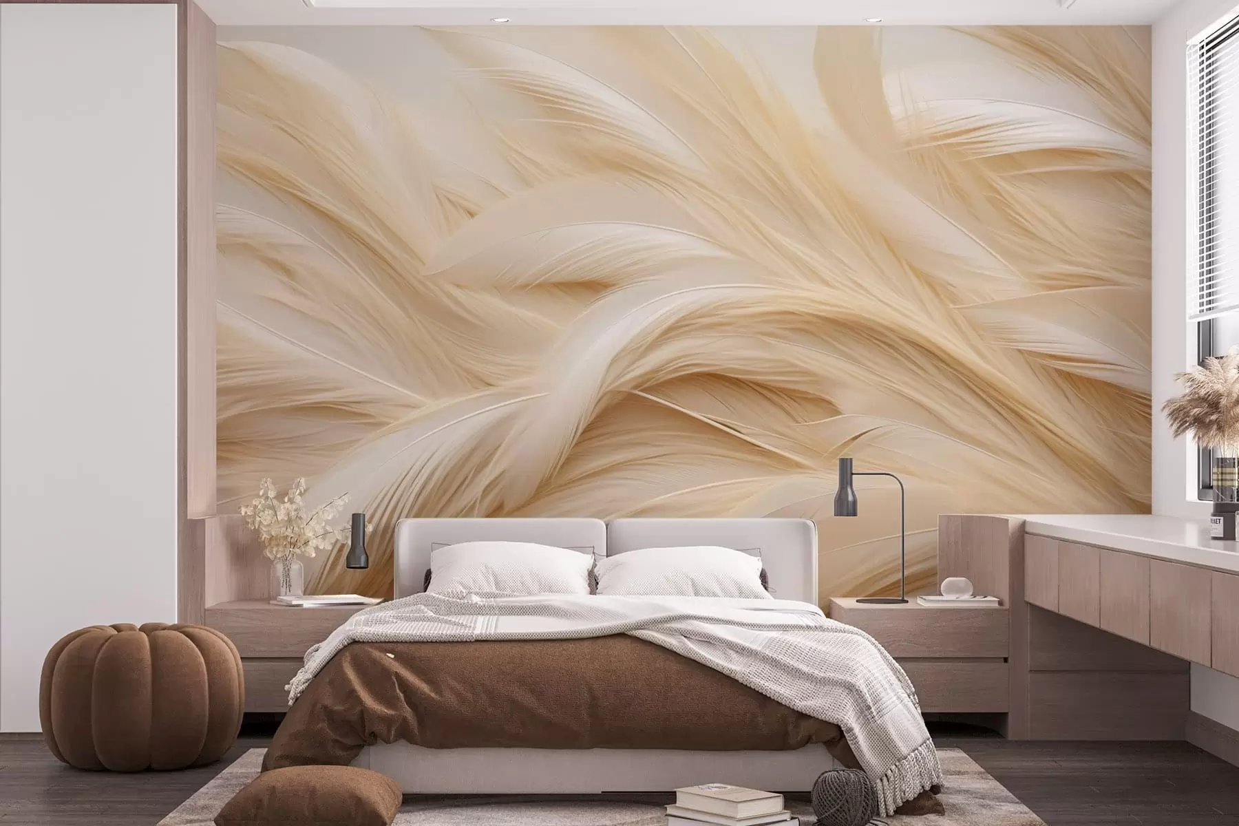 murales plumas delicadas w05718