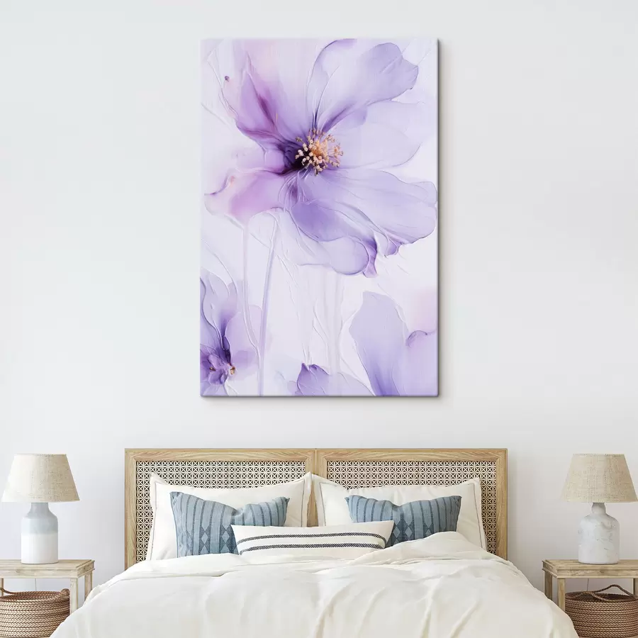 wall murals Delicate flowers with intricate details and a textured white background s49761