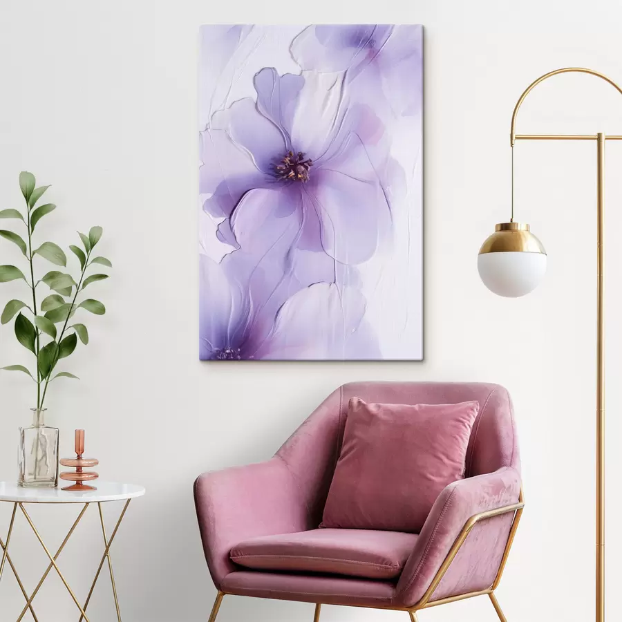 murales Delicadas flores con detalles intrincados y un fondo blanco con textura s49762