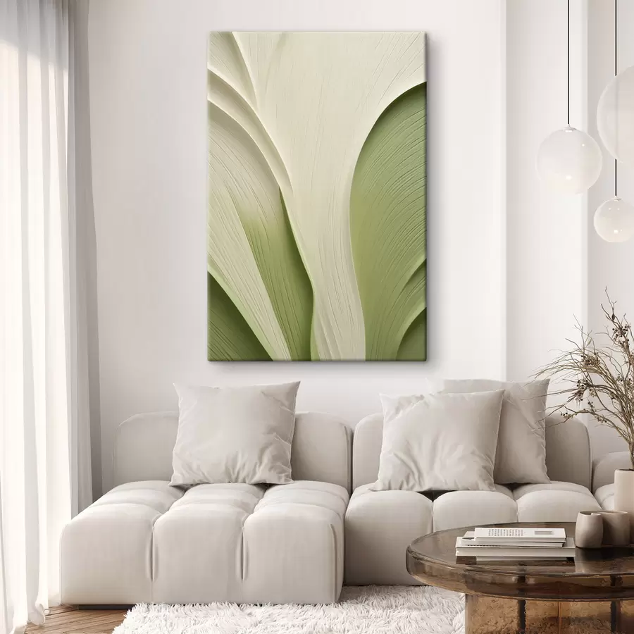 murales Textura abstracta con tonos verdes y crema que fluyen s49771
