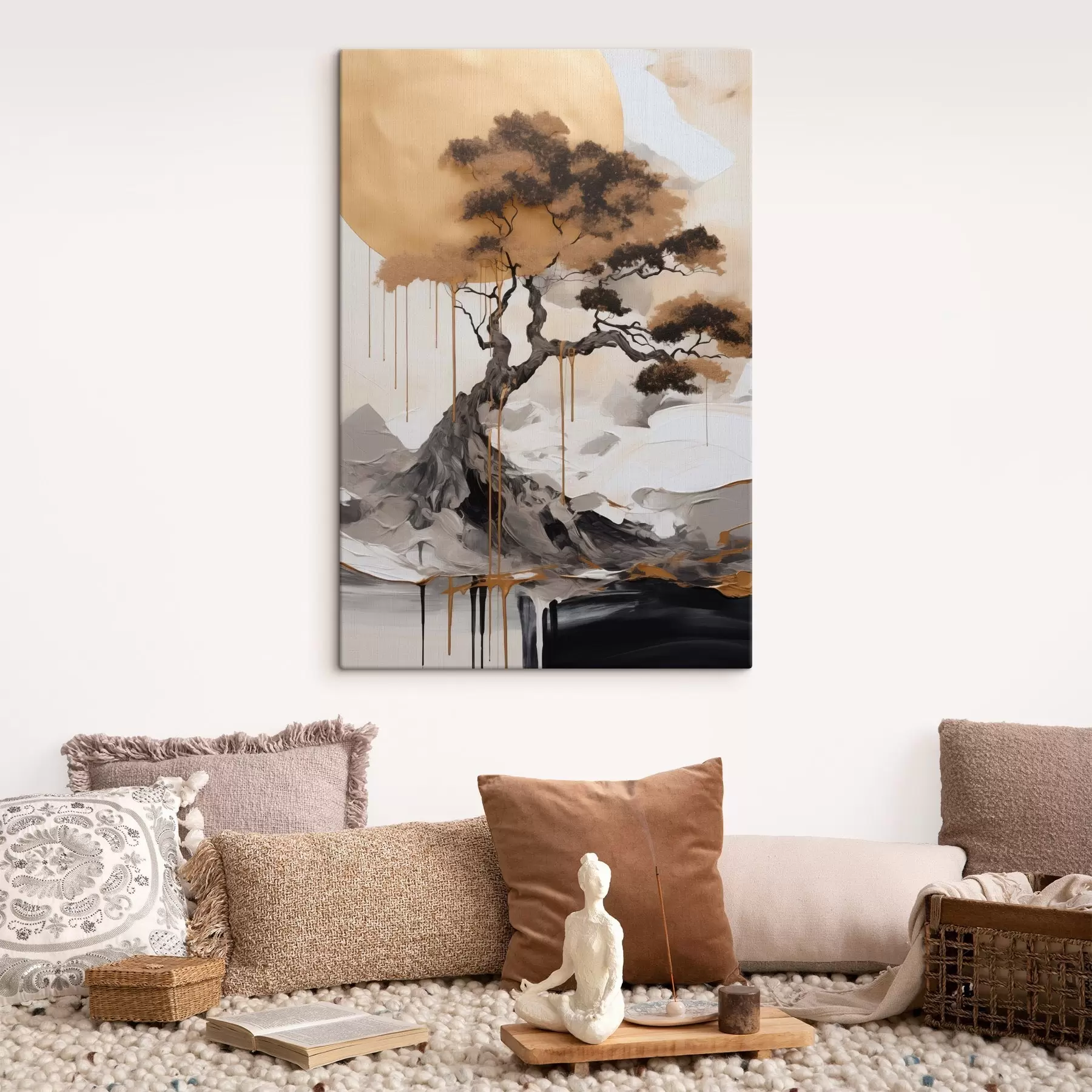 wall murals Decorative bonsai tree, painting abstract art s49785