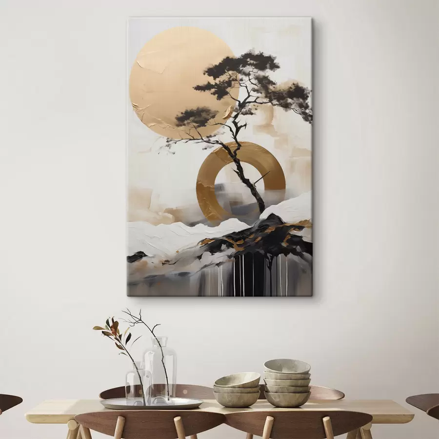 murales Bonsái decorativo, pintura abstracta s49786