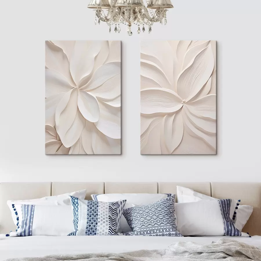 Wall Mural Photo Wallpaper Abstract large, creamy white flower with delicate, layered petals m30691