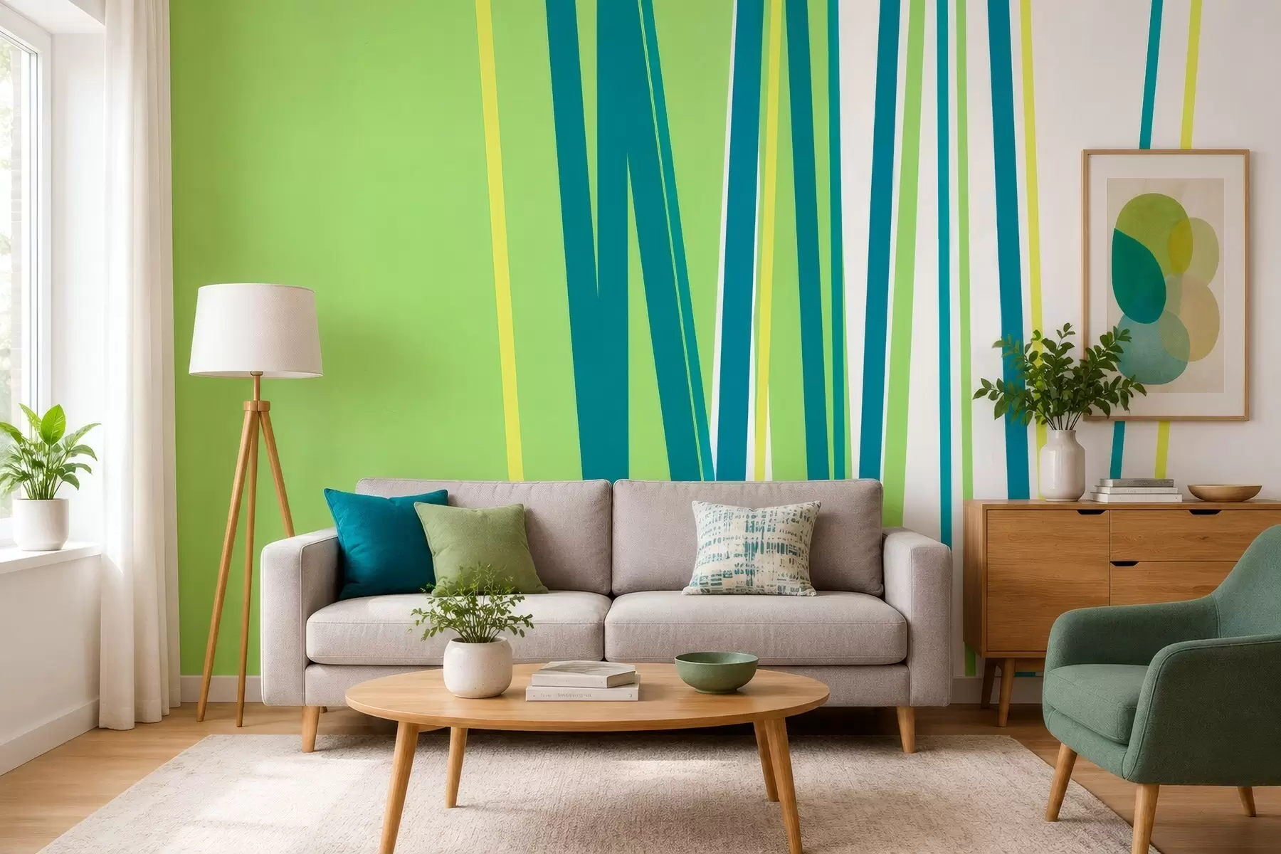 Wall Mural Photo Wallpaper a vibrant, abstract stripe w05749
