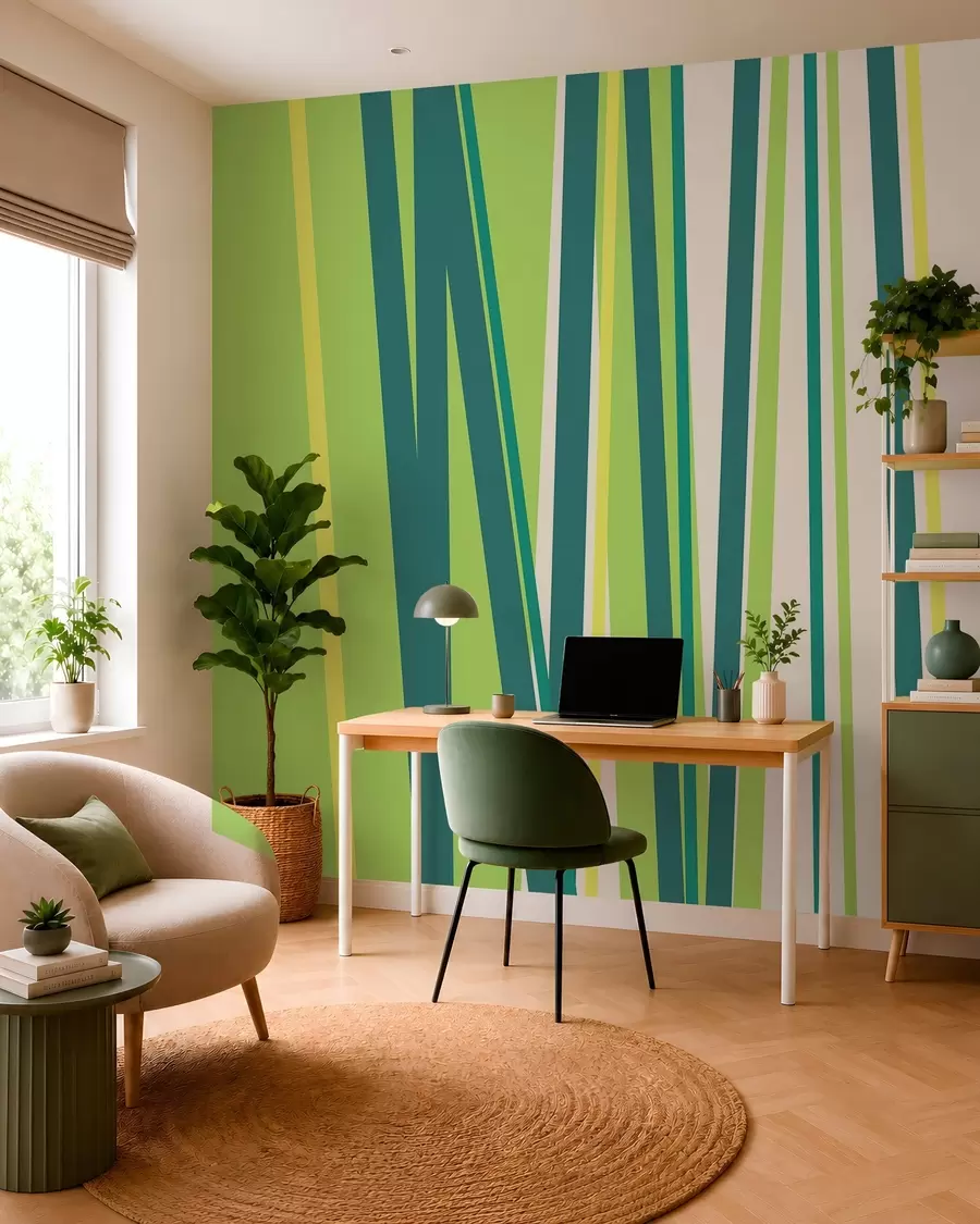 wall murals a vibrant, abstract stripe w05749