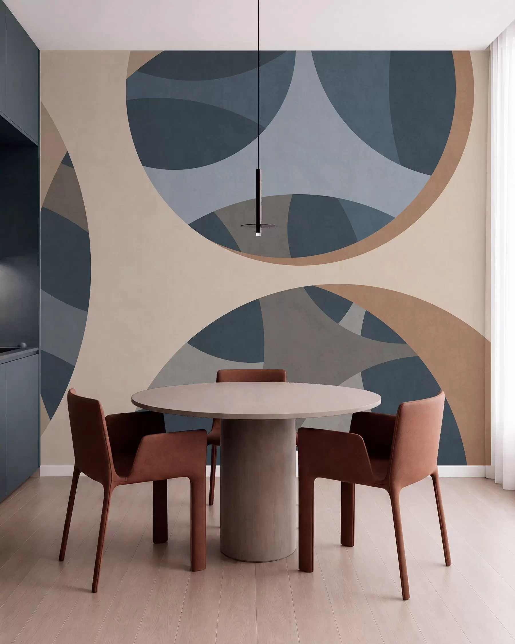wall murals contemporary textural abstraction in shades of blue and beige w05751