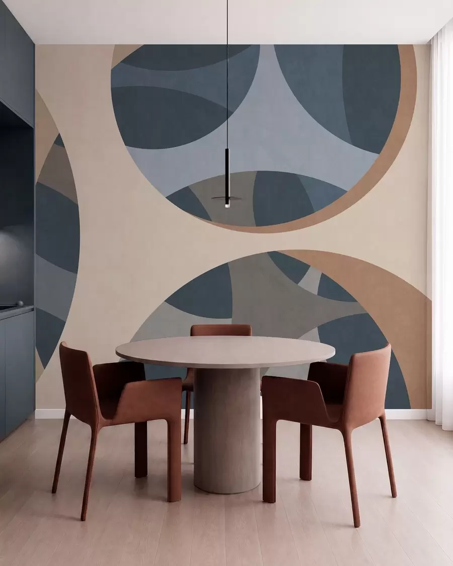 wall murals contemporary textural abstraction in shades of blue and beige w05751