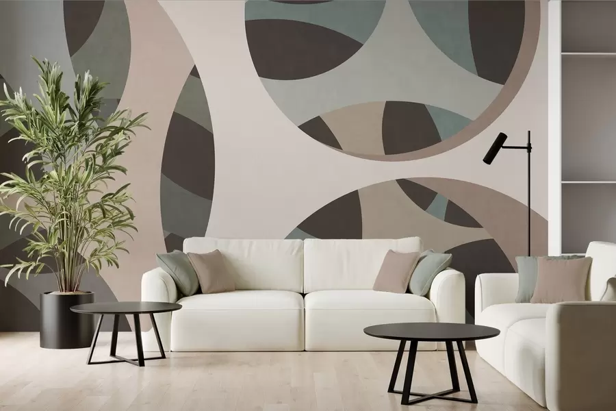 Wall Mural Photo Wallpaper contemporary textural abstraction in shades of beige and natural tones w05751v1