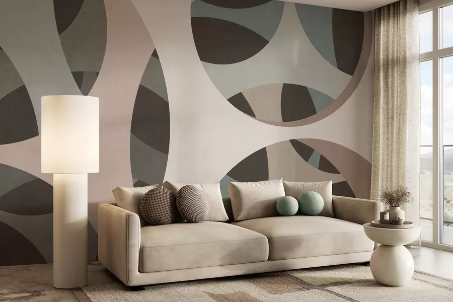 peintures murales abstraction texturale contemporaine dans des nuances de beige et des tons naturels w05751v1