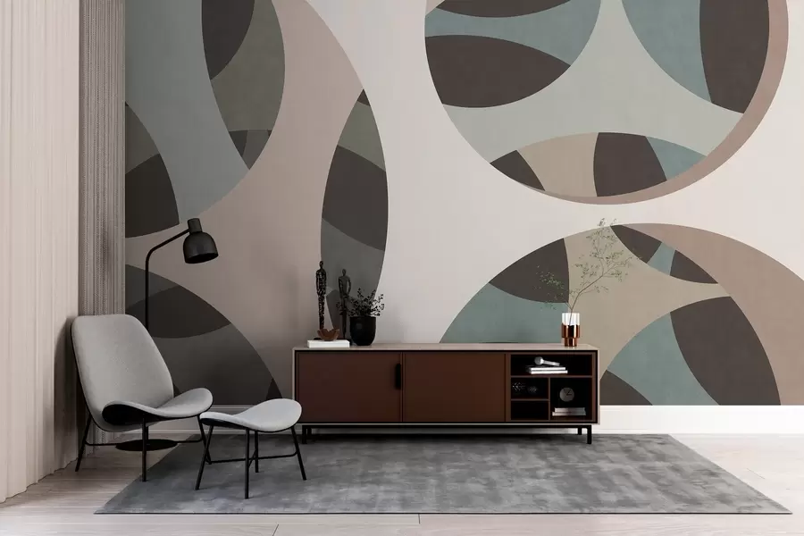 Wall Mural Photo Wallpaper contemporary textural abstraction in shades of beige and natural tones w05751v1