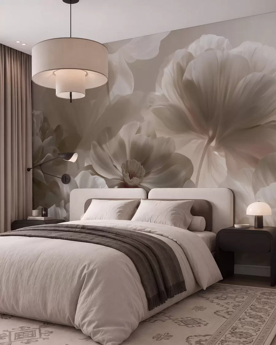 Wall Mural Photo Wallpaper Abstract cream magnolia petals w09937