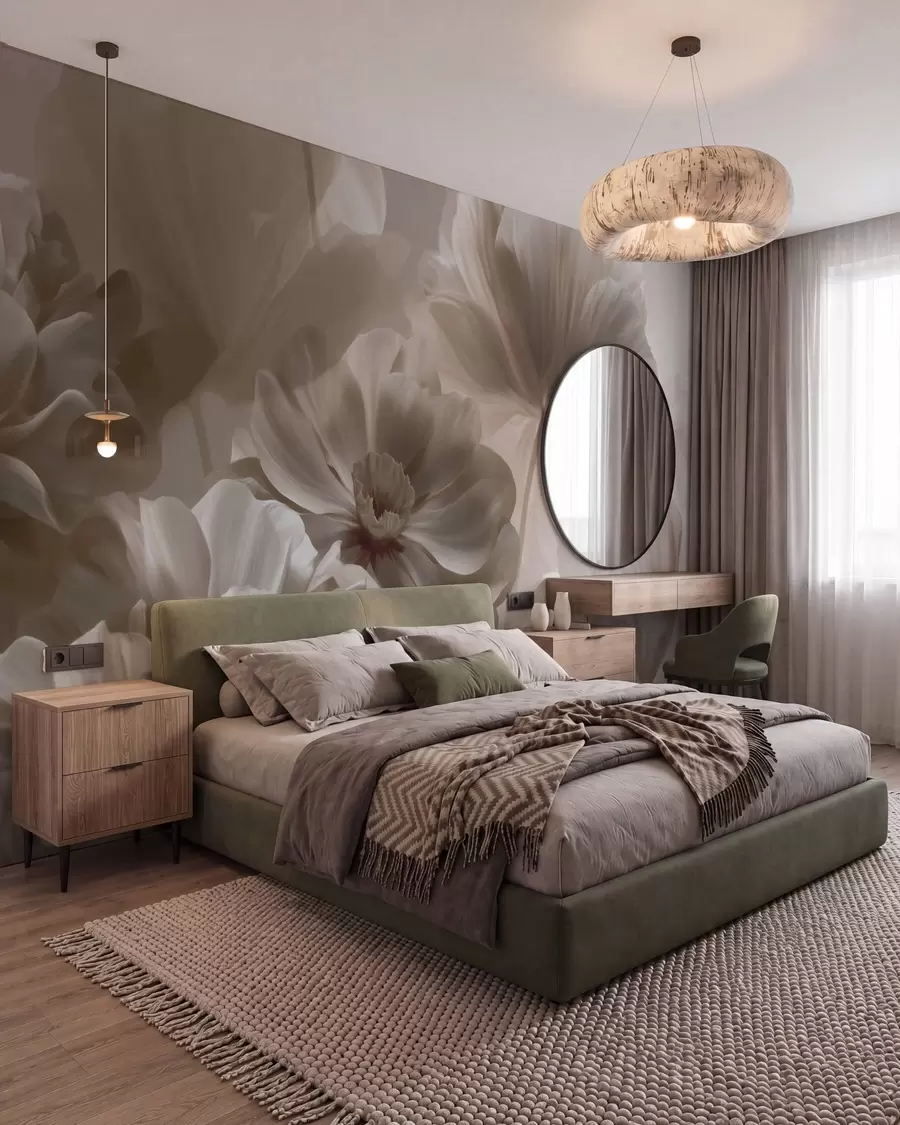 wall murals Abstract cream magnolia petals w09937