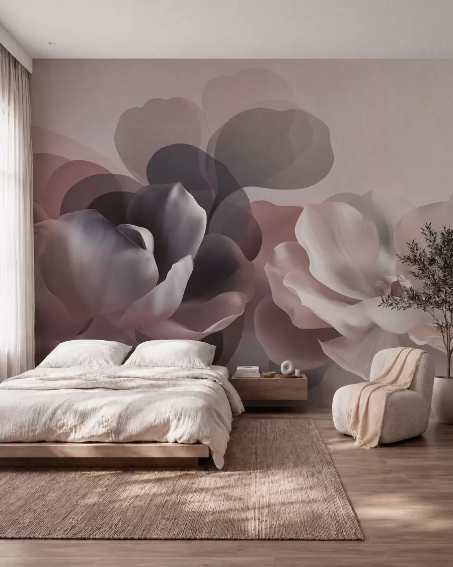 peintures murales Composition florale abstraite représentant un magnolia w09930