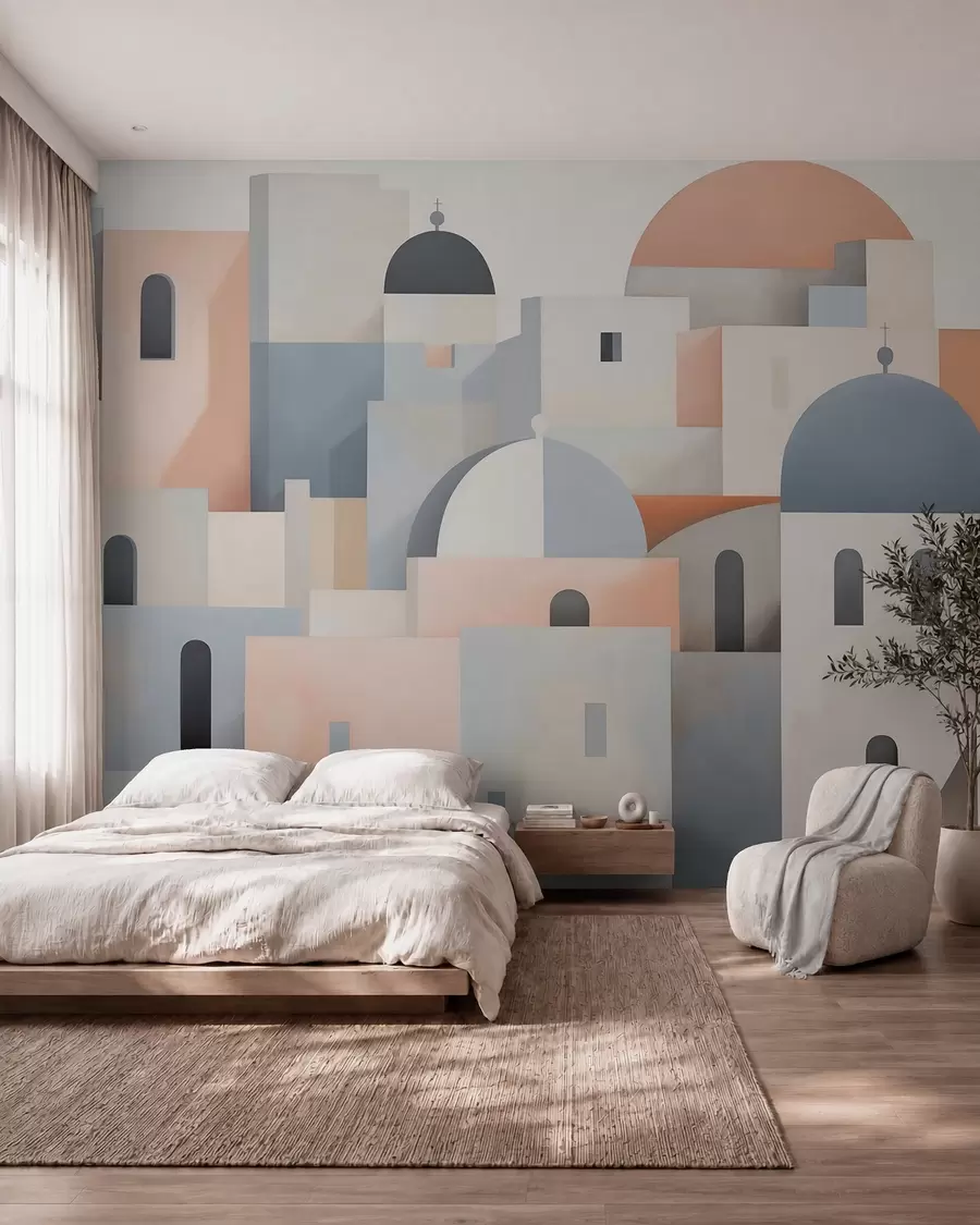 wall murals Abstract city silhouette w05780