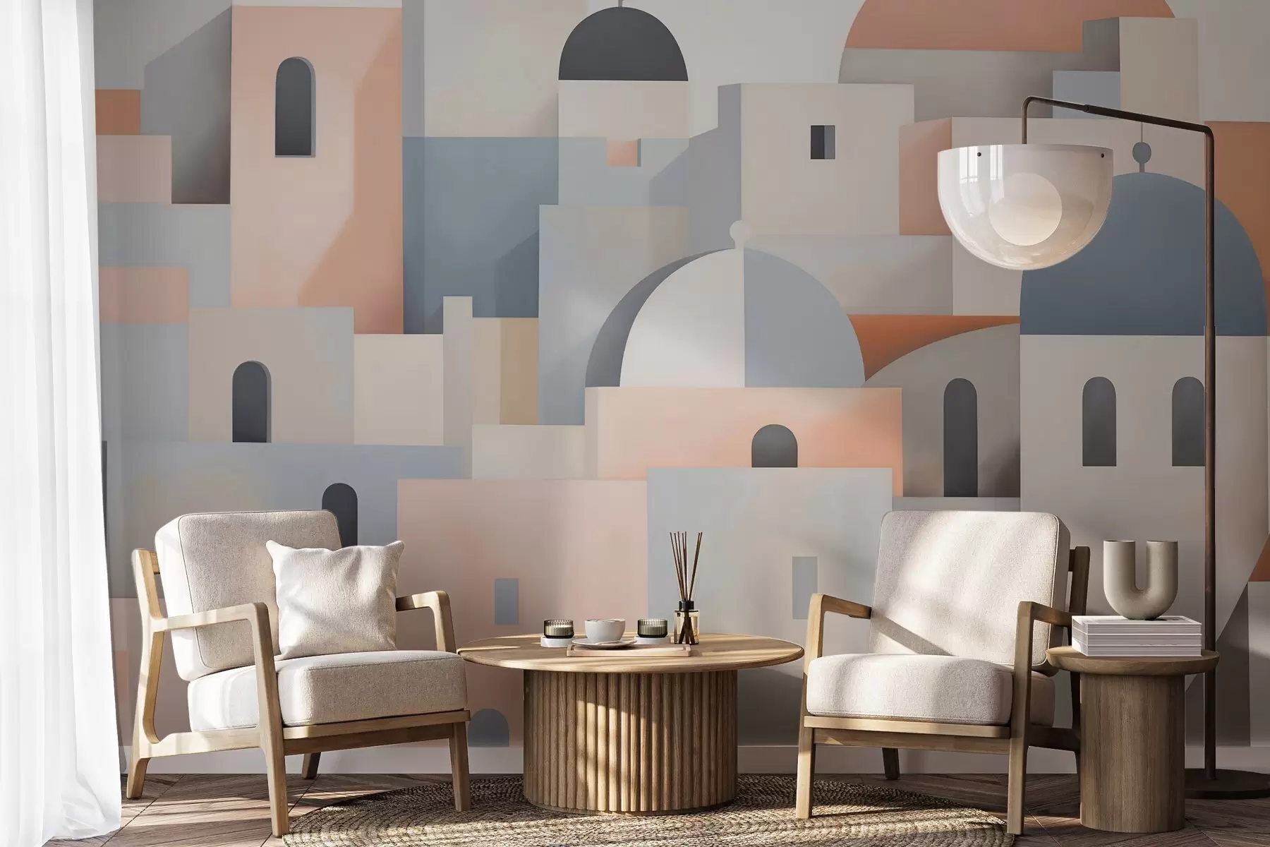 wall murals Abstract city silhouette w05780