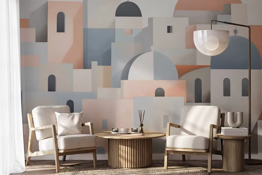 peintures murales Silhouette urbaine abstraite w05780
