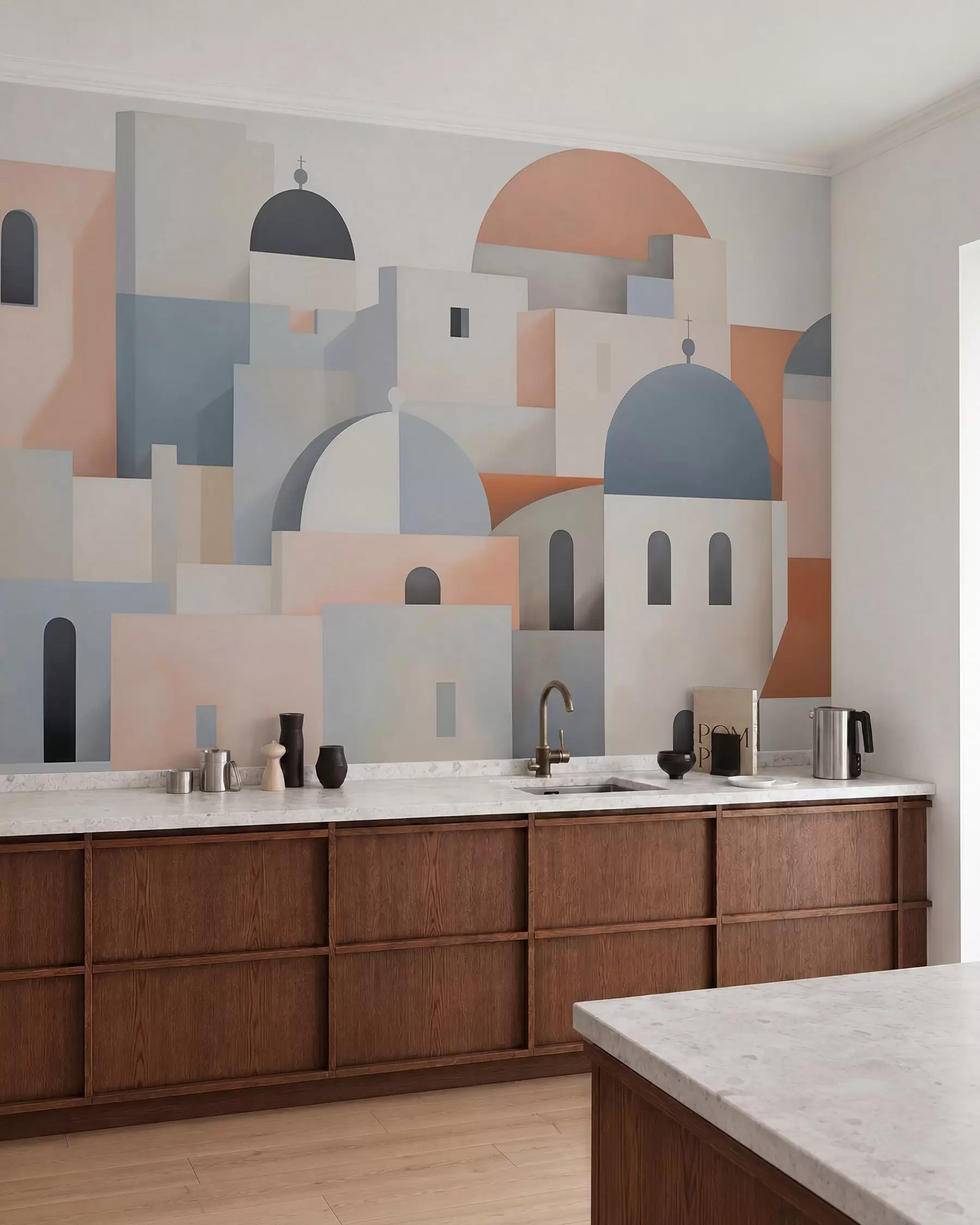 peintures murales Silhouette urbaine abstraite w05780